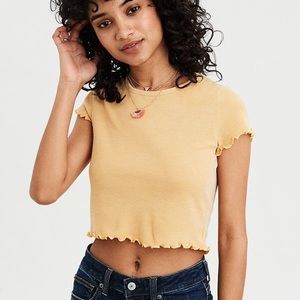 Yellow AE Cropped Shirt